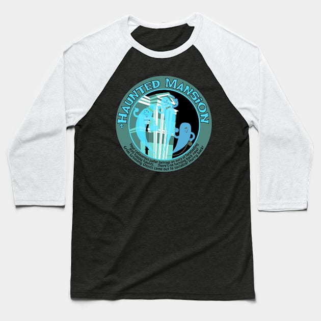 Haunted Mansion (black and blue) Baseball T-Shirt by brodiehbrockie